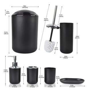 Foto 3 | Foto 3 | Juego De Accesorios De Baño De 6 Piezas Xtellar Modelo Negro