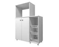 Alacena Multiusos con Canastas Multimóveis Blanco Mueble para Microondas y Cocina
