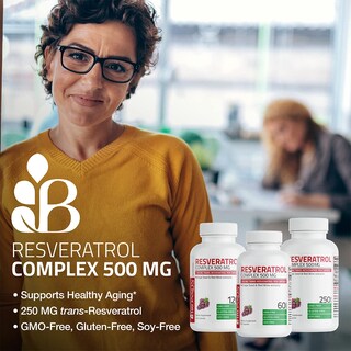 Foto 3 | Foto 3 | Complemento Alimenticio Bronson Resveratrol 500mg 60 Cápsulas Naturales