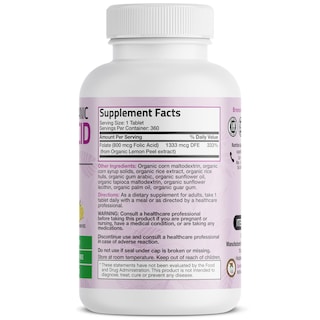 Foto 2 | Foto 2 | Ácido Fólico Orgánico Bronson 800 Mcg 360 Tabletas