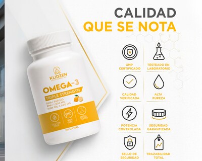 Foto 5 | Foto 5 | Suplemento Omega 3 Klidzen Amarillo 3600 Mg Epa 1300 Mg Dha 860 Mg 120 Cápsulas Softgel Sabor Limón