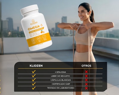 Foto 7 | Foto 7 | Suplemento Omega 3 Klidzen Amarillo 3600 Mg Epa 1300 Mg Dha 860 Mg 120 Cápsulas Softgel Sabor Limón