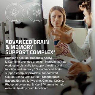 Foto 3 | Foto 3 | Vitaminas Bronson Ginkgo Bacopa Acetil L-carnitina 30 Tabletas Para Función Cerebral