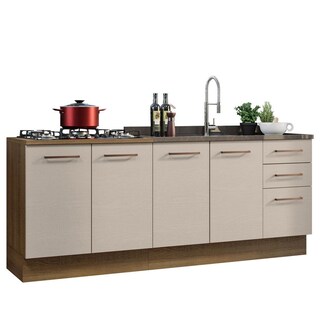 Foto 1 | Foto 1 | Mueble De Cocina 200cm Con Tarja Agata Marron/crema