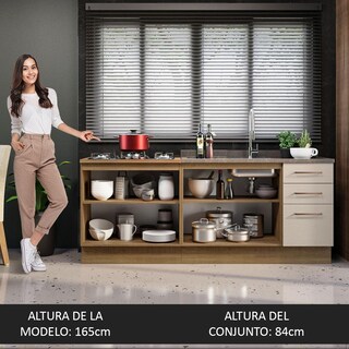 Foto 5 | Foto 5 | Mueble De Cocina 200cm Con Tarja Agata Marron/crema