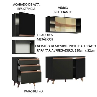 Foto 4 | Foto 4 | Cocina Integral Completa Modular Madesa Reims 180cm Negro 10