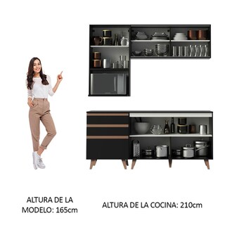 Foto 5 | Foto 5 | Cocina Integral Completa Modular Madesa Reims 180cm Negro 10