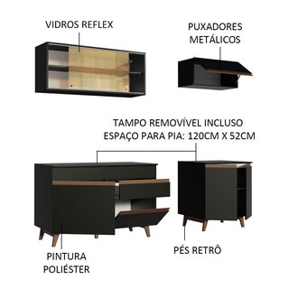 Foto 4 | Foto 4 | Madesa Gabinete De Cocina Integral Compacta 190 Cm Reims Negro 01