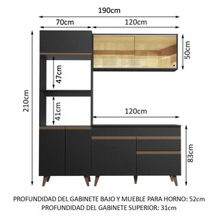 Foto 3 | Foto 3 | Cocina Integral Completa Modular Madesa Reims 190cm Negro 03