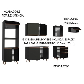 Foto 4 | Foto 4 | Cocina Integral Completa Modular Madesa Reims 320cm Negro 04