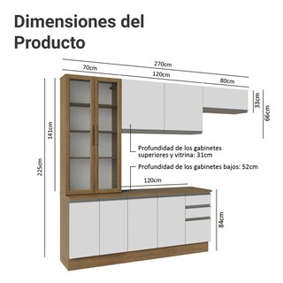 Foto 3 | Foto 3 | Cocina Integral Completa Modular Madesa Glamy 270cm Mb 1