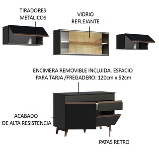 Foto 4 | Foto 4 | Cocina Integral Completa Modular Madesa Reims 260cm Negro 08