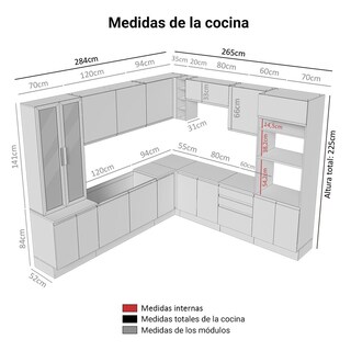 Foto 3 | Foto 3 | Cocina Integral Completa Modular Madesa Glamy 549cm Blanco