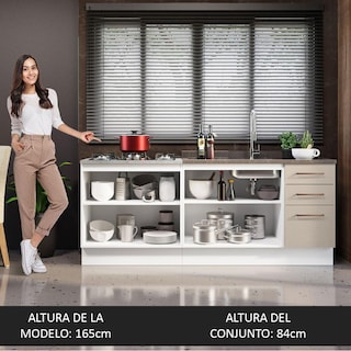 Foto 5 | Foto 5 | Mueble De Cocina 200cm Con Tarja Agata Blanco/crema