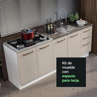 Foto 6 | Foto 6 | Mueble De Cocina 200cm Con Tarja Agata Blanco/crema