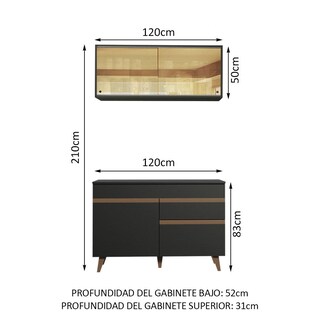 Foto 3 | Foto 3 | Cocina Integral Completa Modular Madesa Reims 120cm Negro 02