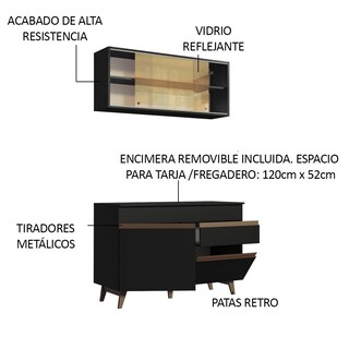 Foto 4 | Foto 4 | Cocina Integral Completa Modular Madesa Reims 120cm Negro 02