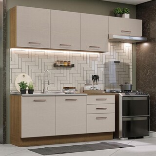Foto 2 | Foto 2 | Madesa Gabinete De Cocina Integral Completo 260 Cm Agata Rustic/crema 02
