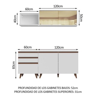 Foto 3 | Foto 3 | Cocina Integral Completa Modular Madesa Reims 180cm Blanco 3