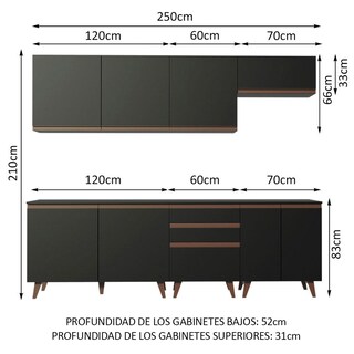 Foto 3 | Foto 3 | Cocina Integral Completa Modular Madesa Reims 250cm Negro 05
