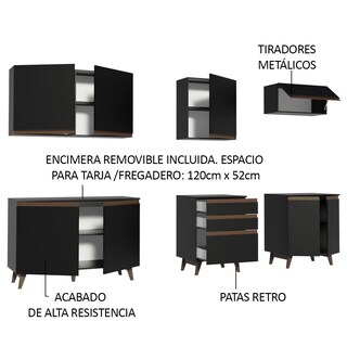 Foto 4 | Foto 4 | Cocina Integral Completa Modular Madesa Reims 250cm Negro 05