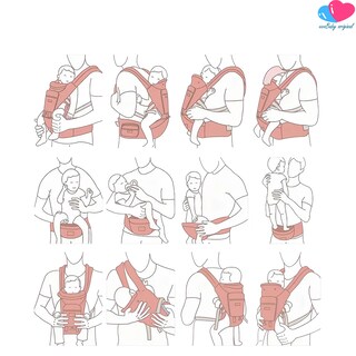 Foto 4 | Foto 4 | Canguro Portabebé Ergonómico Rojo con Asiento en Cintura Suave 0 a 36 Meses Para Bebé