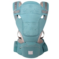 Canguro Portabebé Ergonómico Verde con Asiento en Cintura Suave 0 a 36 Meses Para Bebé