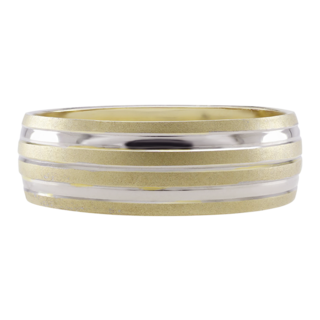 Foto 1 | Foto 1 | Argolla De Matrimonio Fonelli Ar14-03766h Oro Amarillo Y Blanco 14k 6mm Hueca-8