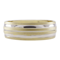 Argolla De Matrimonio Fonelli Ar14-03766h Oro Amarillo Y Blanco 14k 6mm Hueca-4.5