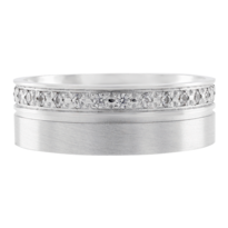 Anillo De Matrimonio Fonelli Ar14-b25726 Oro Blanco 14k 6mm Con Zirconias-5.5