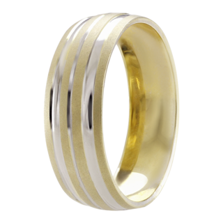Foto 2 | Foto 2 | Argolla De Matrimonio Fonelli Ar14-03766h Oro Amarillo Y Blanco 14k 6mm Hueca-7