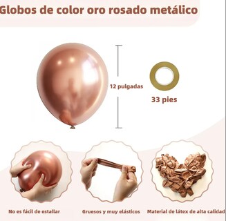 Foto 2 | Foto 2 | Globos De Látex Metálico Xtellar 12 Pulgadas Pack 50 Piezas Rosa