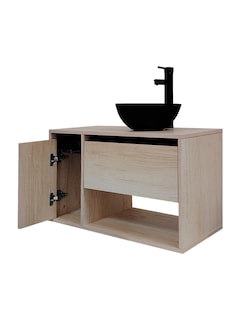 Foto 3 | Foto 3 | Gabinete Flotante para Baño con Ovalín Negro y Llave Mezcladora