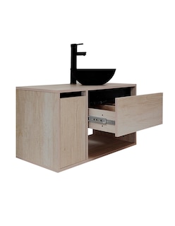 Foto 4 | Foto 4 | Gabinete Flotante para Baño con Ovalín Negro y Llave Mezcladora