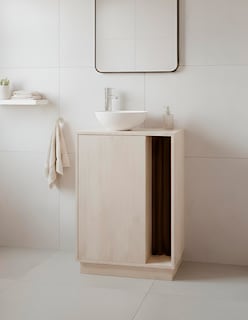 Foto 1 | Foto 1 | Gabinete para Baño Decomobil Negro con Ovalín y Llave Mezcladora