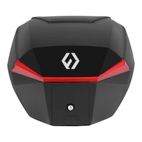 Baúl Para Moto 35 Litros Furchtlos Shield Top Case S Luxe Negro Rojo Moteros
