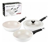 Juego De 3 Sartenes Ceramic Inducción Alpine Tapa Universal