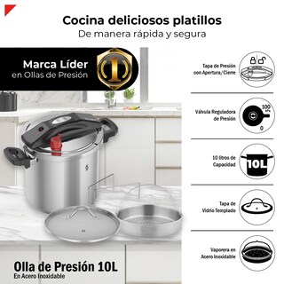Foto 2 | Foto 2 | Olla de Presión 10 Litros Acero Inox 304 Bogner Bpc10n