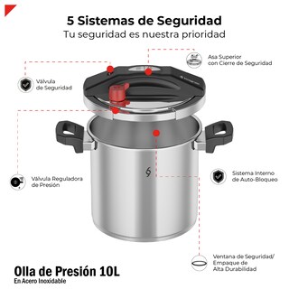Foto 5 | Foto 5 | Olla de Presión 10 Litros Acero Inox 304 Bogner Bpc10n