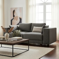 Sillón Coprire Tuki 2 Plazas Tela Gris Oscuro