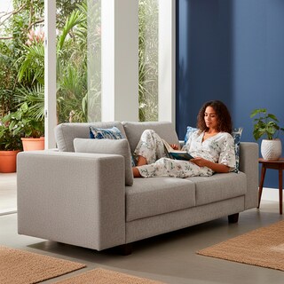 Foto 4 | Foto 4 | Sillón Coprire Tuki 2 Plazas Tela Gris Claro