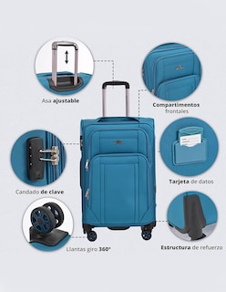 Foto 3 | Foto 3 | Maleta Us Urban de Tela 28 Pulgadas Azul Claro