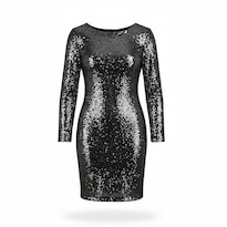 Vestido Lentejuela Plateado para Mujer