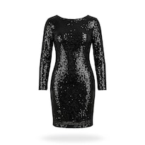 Vestido Lentejuela Negro para Mujer