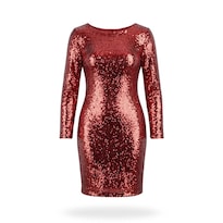 Vestido Lentejuela Rojo para Mujer