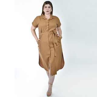 Foto 4 | Foto 4 | Vestido Roman Fashion De Lino En Tallas Extras Para Mujer