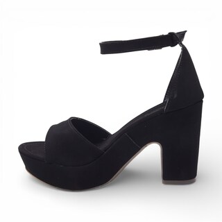 Foto 3 | Foto 3 | Sandalias De Tacón Golden Shoes 2696 Negro Fiesta De Mujer