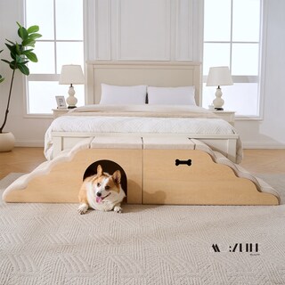 Foto 2 | Foto 2 | Escalera Con Casa Para Perros Y Gatos Funda Desmontable Beige