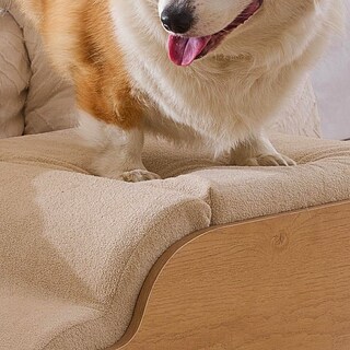 Foto 4 | Foto 4 | Escalera Con Casa Para Perros Y Gatos Funda Desmontable Beige