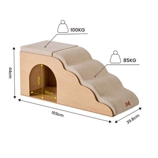 Foto 8 | Foto 8 | Escalera Con Casa Para Perros Y Gatos Funda Desmontable Beige